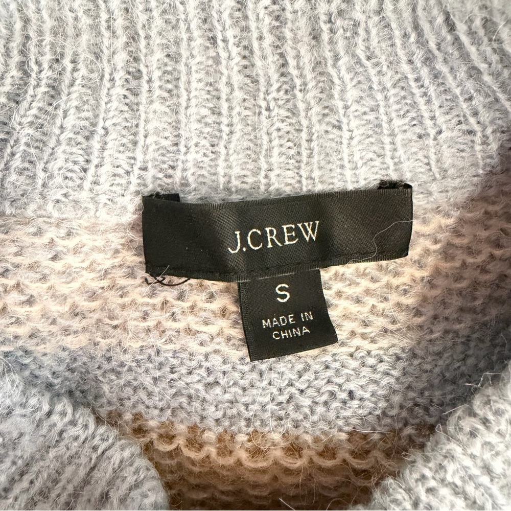 J. Crew fair isle yoke puff sleeve sweater blue 23891 - Picture 5 of 10